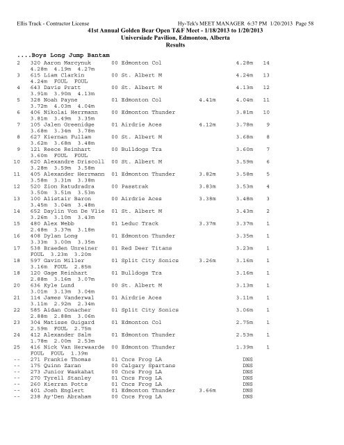 Results - Ellistrack.ca