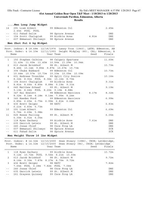 Results - Ellistrack.ca