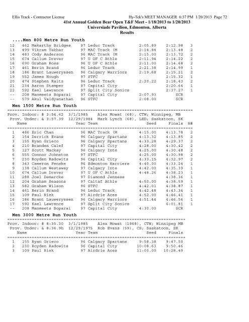 Results - Ellistrack.ca