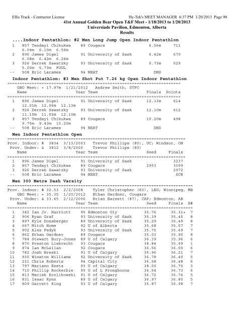 Results - Ellistrack.ca