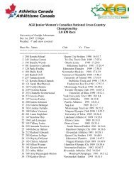 AGSI Junior Women's Canadian National Cross ... - Trackie Group Inc.