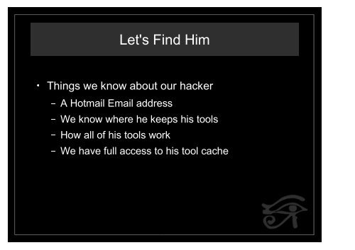 Hacker Tracking â A Case Study - Tracking Hackers