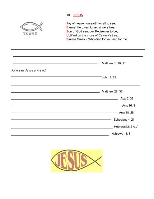 CHRISTIAN ACROSTIC POEMS 4 U INTRODUCTION ... - Tracts.com