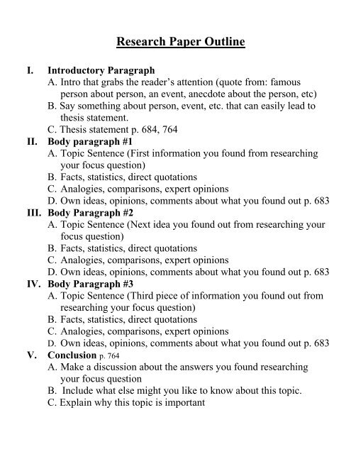 research paper outline person