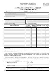 NAFTA Certificate of Origin - Parker & Co. Customs Brokerage