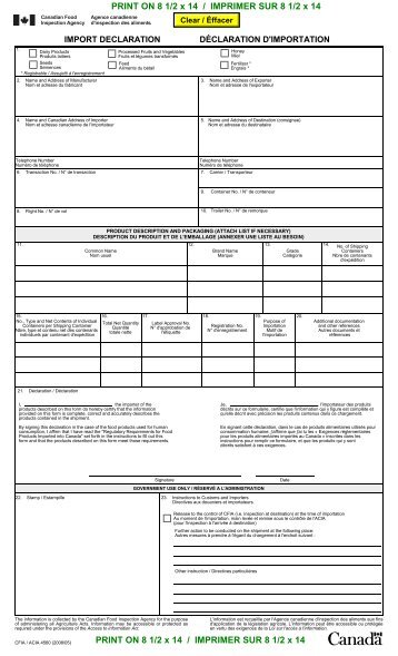 IMPORT DECLARATION - Traders Custom Brokerage Ltd.