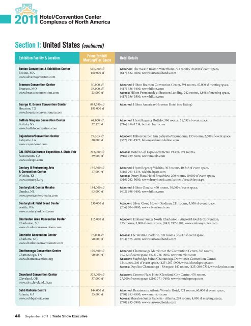 Section I: United States (continued) - Trade Show Executive