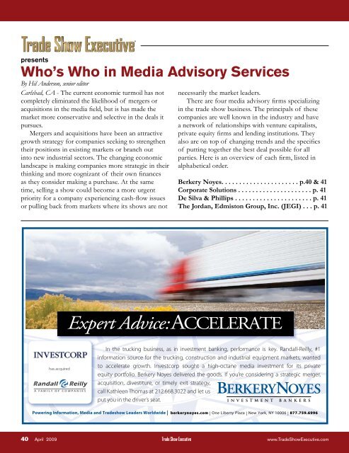 the April 2009 Issue in PDF Format - Trade Show Executive