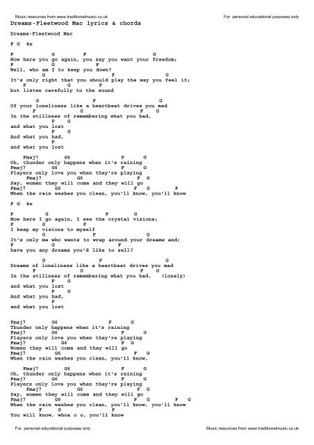 Download Dreams-Fleetwood Mac as PDF file - Traditional Music ...