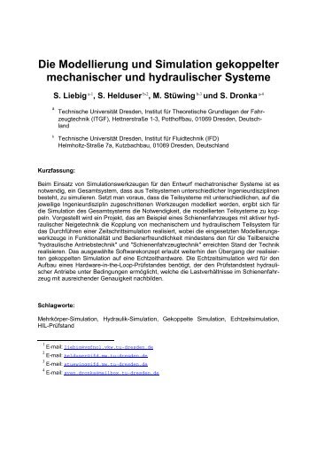 Die Modellierung und Simulation gekoppelter mechanischer und ...