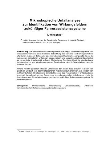 Mikroskopische Unfallanalyse zur Identifikation von ...