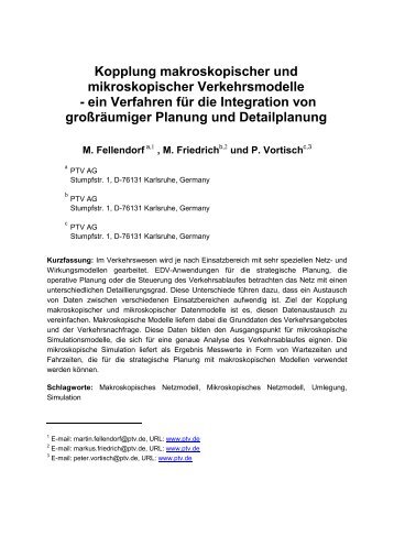 Kopplung makroskopischer und mikroskopischer Verkehrsmodelle