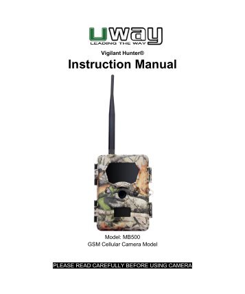 Uway MB500 Owner's Manual - Trail Camera