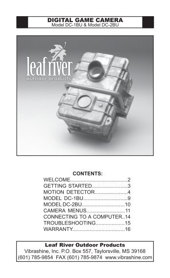 Leaf River DC-2BU Manual - Trail Camera