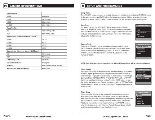 Moultrie M-990i Owner's Manual - Trail Camera