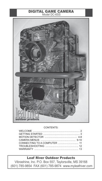 DIGITAL GAME CAMERA Model DC-6SS - Trail Camera