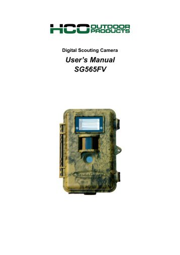 Scoutguard SG565 Owner's Manual - Trail Camera