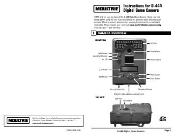 Moultrie D-444 Owner's Manual - Trail Camera