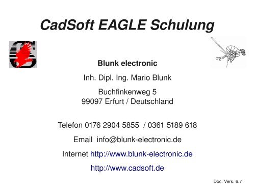 CADSOFT EAGLE Training Blunk electronic