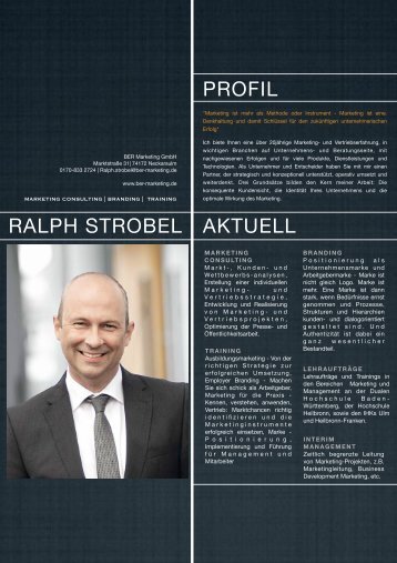 PROFIL AKTUELL RALPH STROBEL - Trainer.de