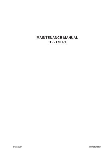 MAINTENANCE MANUAL TB 2175 RT - Training Registration System