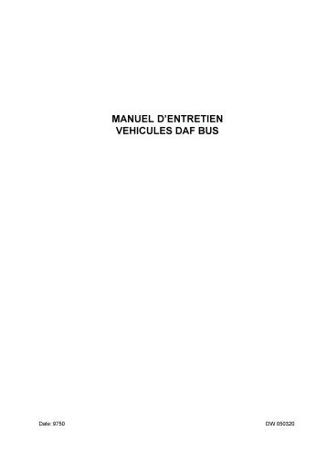 manuel d'entretien vehicules daf bus - Training Registration System