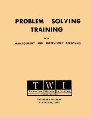 The Training Within Industry Report, 1940-1945 --- Original Text