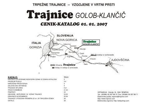 CENIK-KATALOG 01. 01. 2007 - Trajnice Golob - KlanÄiÄ