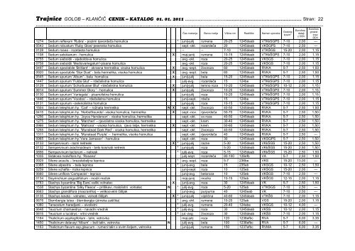 Cenik-katalog 2011 (pdf) - Trajnice Golob - KlanÄiÄ