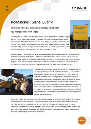 Roadstone:- Slane Quarry - Traka