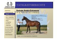 TÃTIGKEITSBERICHTE - Trakehner in Bayern