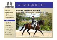 TÃTIGKEITSBERICHTE - Trakehner in Bayern