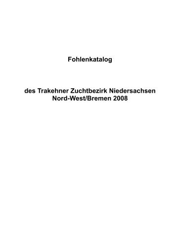 Fohlenkatalog 2008 als pdf downloaden - Trakehner Zuchtbezirk ...