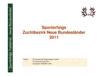 2011 - Trakehner Zuchtbezirk Neue BundeslÃ¤nder