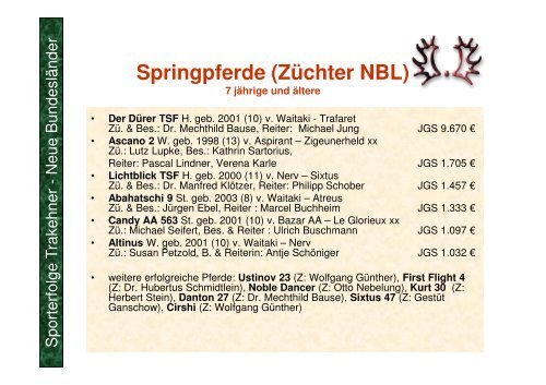 2011 - Trakehner Zuchtbezirk Neue BundeslÃ¤nder