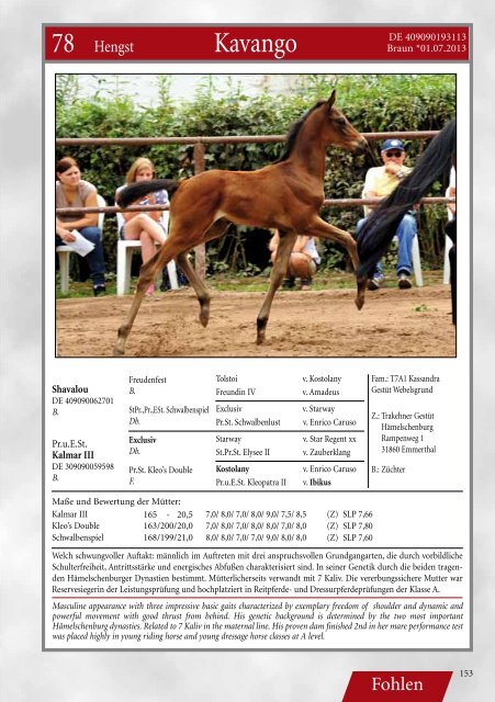 Hengstmarktkatalog (pdf) - Trakehner Verband