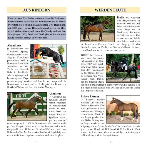 Fohlenkatalog (pdf) - Trakehner Verband