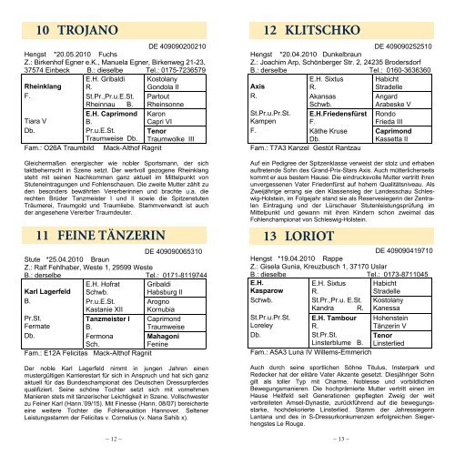 Fohlenkatalog (pdf) - Trakehner Verband