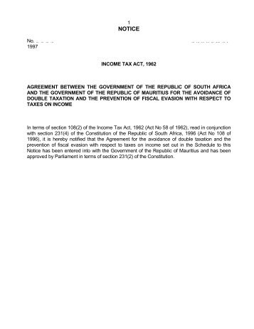 Mauritius Agreement - tralac â trade law centre