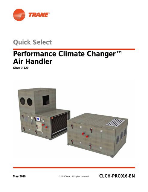 Performance Climate Changer™ Air Handler - Trane