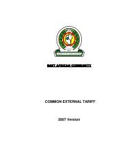 COMMON EXTERNAL TARIFF 2007 Version - East African Community