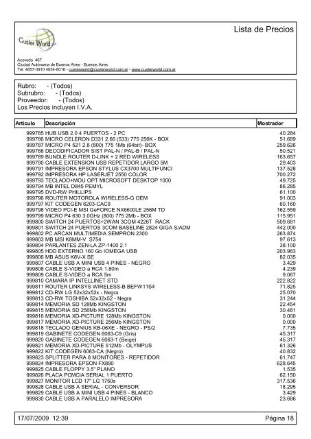 Sistema de Gestión - Custer World Computacion