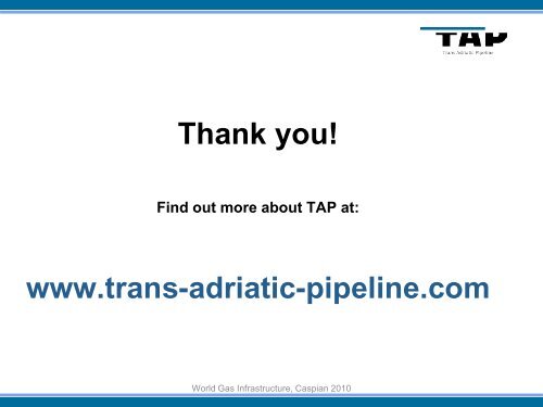 TAP Presentation - Trans Adriatic Pipeline