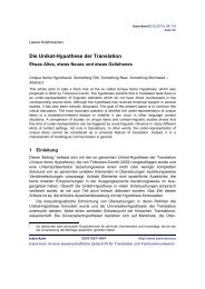Die Unikat-Hypothese der Translation - trans-kom