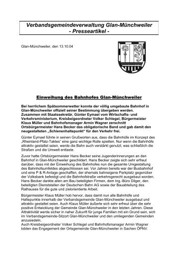 Verbandsgemeindeverwaltung Glan-MÃ¼nchweiler ... - Trans Regio