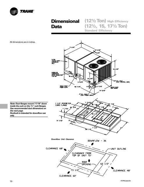 Packaged Cooling with Electric Heat Rooftop Units Voyager ... - Trane