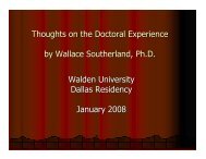Thoughts on the Doctoral Experience - Academic Achievement ...