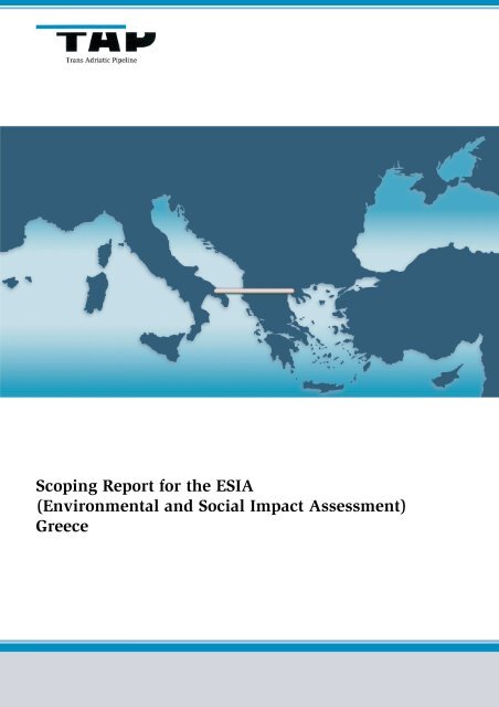 Scoping Report for ESIA TAP West in English - Trans Adriatic Pipeline