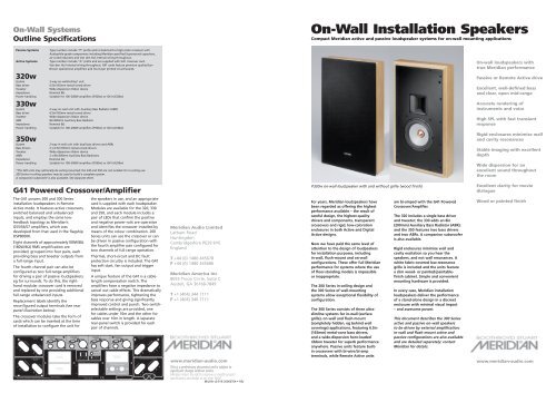 On-Wall Installation Speakers - Meridian Audio