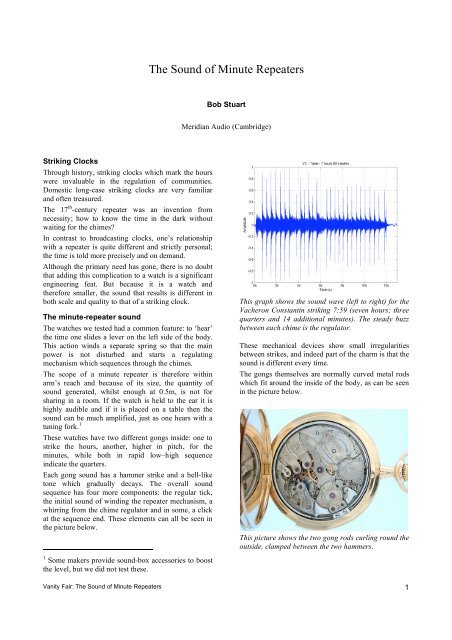 The Sound of Minute Repeaters Bob Stuart - meridian-audio[.info]